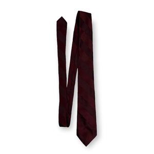 Vintage G Galvani Maroon Red Awning Stripe Pattern Standard Tie Business Fancy